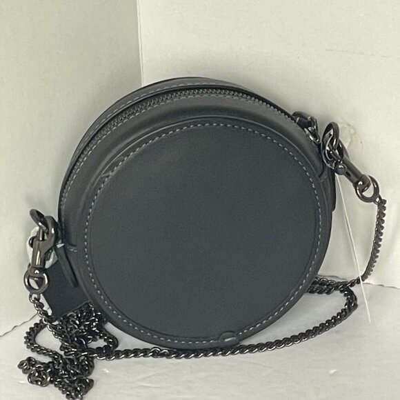 Coach Tea Rose Crossbody CE782 Small Round Leather Chain Shoulder Strap Floral - Picture 5 of 14